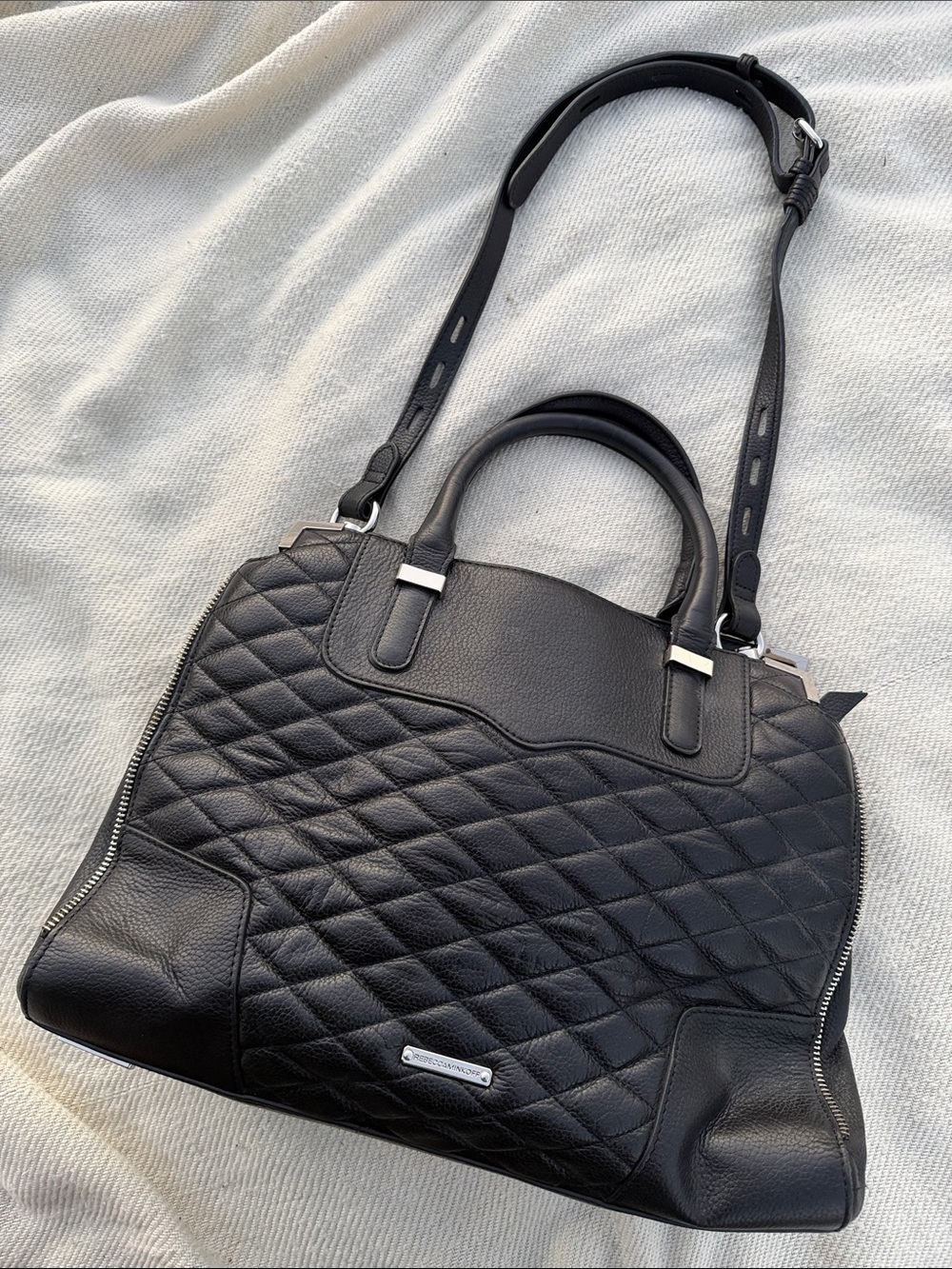 Rebecca Minkoff Quilted Amorous Satchel in Black